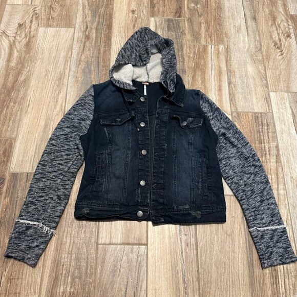 Free People Mix Media Denim Jacket - Picture 2 of 4